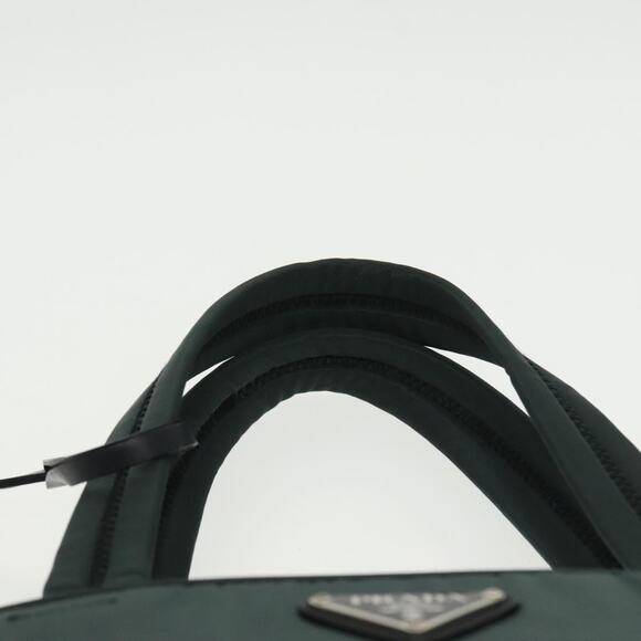 PRADA Hand Bag Nylon Green Silver - Picture 8 of 16
